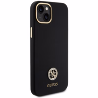 Guess Silikoninis Logo Strass 4G Dėklas telefonui iPhone 15 Plus / 14 Plus 6.7" - juodas