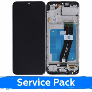 LCD ekranas suderinamas su Samsung A035G A03 EU juodas su rėmeliu (Service Pack)