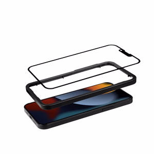 Crong Anti-Bacterial 3D Armor Glass 9H grūdintas apsauginis ekrano stiklas, skirtas iPhone 14 Plus / 13 Pro Max, su montavimo rėmeliu