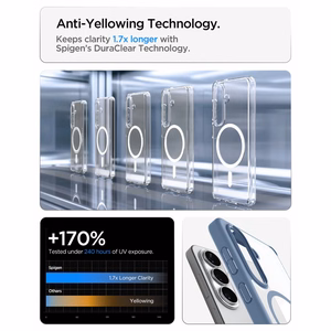 Spigen Ultra Hybrid Mag MagSafe Dėklas for Samsung Galaxy S26 - Clear mėlynas