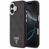 GUESS dėklas telefonui (m) IPHONE 17 suderinamas su MagSafe PU 4G W/Triangle Logo SL - juodas