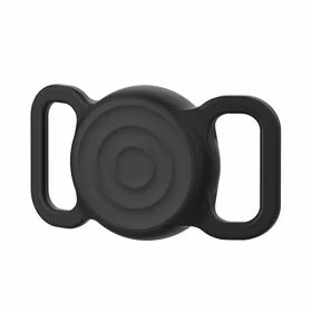 AirTag silikoninis vandeniui atsparus dėklas šuns ar katės antkakliui - juodas