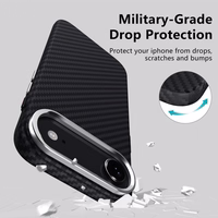 Tech-Protect Ion Carbon MagSafe dėklas telefonui iPhone 17 Air - juoda ir sidabrinė