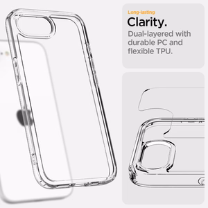 Spigen Ultra Hybrid iPhone 16e dėklas - skaidrus