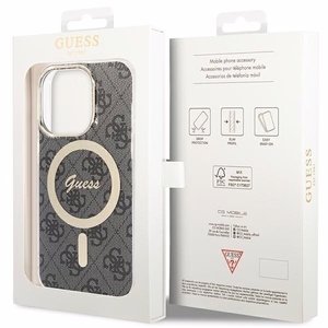 Guess IML 4G magnetinis dėklas telefonui iPhone 15 Pro - juodas