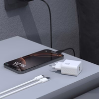 Dudao A27STEU 25W GaN USB-A Wall Įkroviklis with USB-A - USB-C Laidas - Juodas