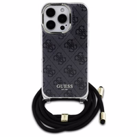 Guess Crossbody Cord 4G Print dėklas iPhone 16 Pro Max - juodas