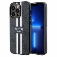 Guess 4G Printed Stripes Magnetinis dėklas telefonui iPhone 15 Pro Max - juoda