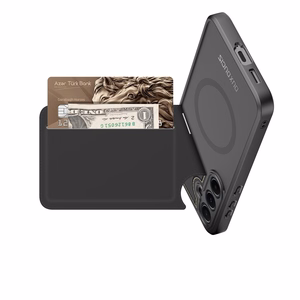 Dėklas telefonui Samsung Galaxy S25+ su stovu ir pinigine (m) - juodas