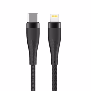 Maxlife MXUC-08 кабель USB-C - Lightning 1,0 m 27W черный нейлон