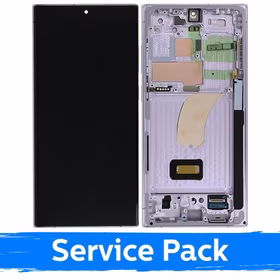 LCD ekranas suderinamas su Samsung S918 S23 Ultra su rėmeliu / Lavender / (Service Pack)