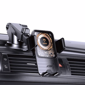 Dudao F19 spaustuko tipo automobilinis laikiklis su 15W indukciniu įkrovikliu - juodas