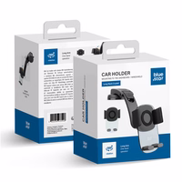 Automobilinis universalus telefono laikiklis Blue Star (Long Neck Crystal) juodas