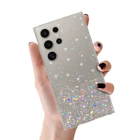 Briliantinis skaidrus dėklas telefonui Samsung Galaxy S24 Ultra skaidrus