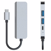 HUB Tech-Protect V2 4in1 USB-C - USB-A 3.0 / USB-A 2.0 / USB-C / HDMI - pilkas