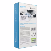 Išorinė baterija VEGER 10000 mAh su įmontuotais kabeliais Type C / Lightning PD QC3.0 35W K1 (W1188) mėlyna