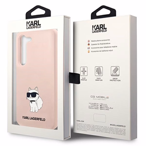 Karl Lagerfeld KLHCS23MSNCHBCP S23+ S916 kietas dėklas rožinis/rožinis Silikoninis Choupette