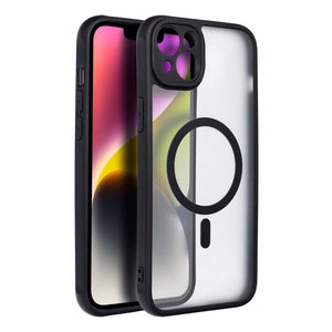 Dėklas telefonui – pilnai matinis magnetinis dėklas, suderinamas su MagSafe IPHONE 14 Plus, juodas
