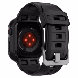 Spigen Rugged Armor Pro dėklas su dirželiu Apple Watch 4 / 5 / 6 / 7 / 8 / SE (44/45 mm) - juodas