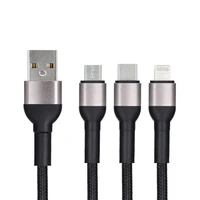 Kabelis (m) BLUE STAR pintas 2,4A 3in1 USB A į Lightning / Micro USB / Type C TFK-DC-010 1,2 m - juodas (m)