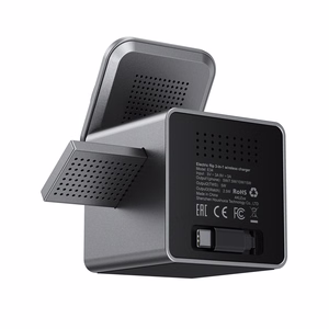 Acefast E34 22.5W 3-in-1 indukcinis įkroviklis su integruotu laidu išmaniajam telefonui ir išmaniajam laikrodžiui - pilkas