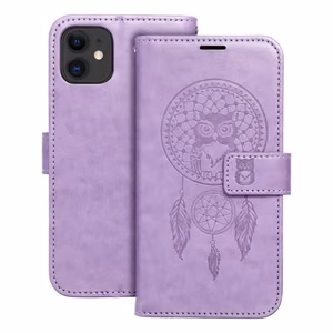 MEZZO knygos tipo dėklas telefonui IPHONE 11 su sapnų gaudykle, violetinis