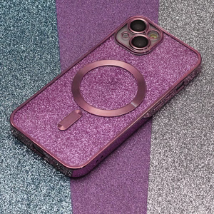 Blizgus chromuotas Mag dėklas iPhone 13 6,1" rožinė