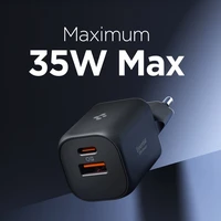 Spigen Essential EE352EU USB-C / USB-A 35W sieninis ikroviklis - Juodas