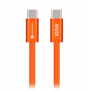 Laidas USB C į USB C Forcell F-Energy QC4.0 PD 5A 100W Cafule Color 1,2 m ACYH23 oranžinis