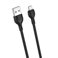 XO kabelis NB200 USB - microUSB 1,0 m 2.1A juodas