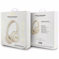 Guess belaidės ausinės BT HEADPHONES SCRIPT METAL LOGO smėlio spalvos