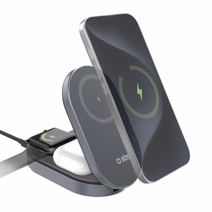 SBS 3-in-1 sulankstoma belaide ikrovimo stotele QI2 MFI - Made for iPhone - Juoda