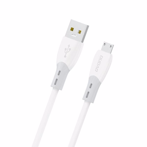 Dudao L25SM 3A USB-A - micro USB laidas su minkštu silikoninu apvalkalu 1m - baltas