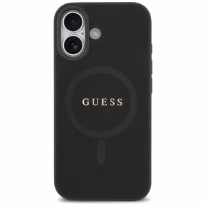 Guess Saffiano Classic Logo MagSafe dėklas for iPhone 17 - juodas