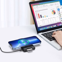 Bevielis įkroviklis Duzzona "W2" juodas 15W su stoveliu