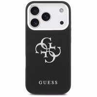 Guess Grained Big 4G Classic Logo dėklas telefonui iPhone 17 Pro - juodas