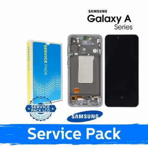 LCD ekranas suderinamas su Samsung A566 A56 5G su rėmeliu / šviesiai pilkas / (Service Pack)