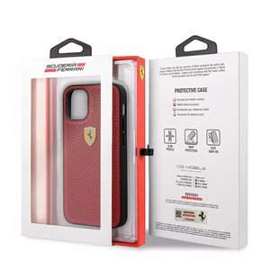 Ferrari FESPEHCP12SRE iPhone 12 mini 5.4 raudonas kietas dėklas On Track perforuotas