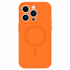TEL PROTECT magnetinis silikoninis dėklas telefonui Iphone 14 oranžinis
