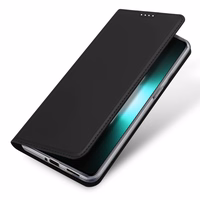 Dux Ducis Skin Pro dėklas Realme GT Neo 5 / Realme GT3 Flip kortelių piniginė stovas juoda