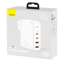 Baseus GaN2 Pro greitas įkroviklis 100W USB / USB Type-C Quick Charge 4+ Power Delivery baltas