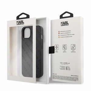 Karl Lagerfeld KLHCP13SPTLK iPhone 13 mini 5,4 "juodas kietas dėklas Perforuotas Allover