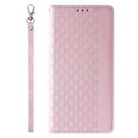 Magnetinis dirželio dėklas telefonui iPhone 13 Pro Max su pinigine ir mini pakabuku - rožinis