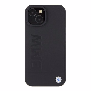 BMW BMHMP15SSLLBK iPhone 15 6.1" juodas/juodas Magsafe kietasis dėklas Signature Logo Imprint