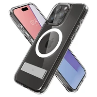 Spigen Ultra Hybrid S Magnetinis dėklas telefonui su stovu iPhone 15 Pro - Skaidrus