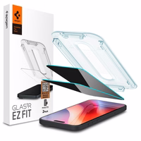 Spigen Glas.tR EzFit Privacy grūdintas stiklas iPhone 15/16 su adapteriu (2 vnt.)