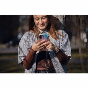 FORCELL F-PROTECT Mirage, karinio standarto išbandytas magnetinis dėklas telefonui IPHONE 16, rausvai mėlynas