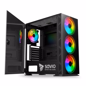 SAVIO Prime X1 ARGB Glass kompiuterio korpusas, juodas