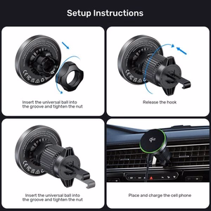 UNITEK automobilio įkroviklis su MagSafe laikikliu 38W