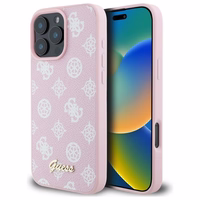 Guess bijūno užrašas magnetinis dėklas telefonui iPhone 16 Pro Max - rožinė
